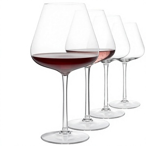 Verre à vin rouge en borosilicate, nouveau modèle, moderne, à long pied, fait main, pour salle à manger, mariage, restaurant, bar, décoration de table, vente en gros, collection en vrac - Product Image 1