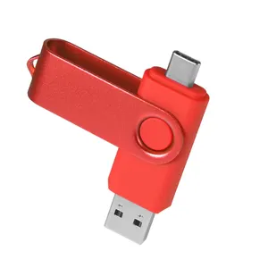 Clé USB pivotante 2 en 1 2 Go 4 Go 64 Go Memorias Cle 2.0 3.0 Clé USB 32 Go 128 Go Clé USB Otg Type-C Vente en gros