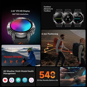HT37 Nuevo Reloj Inteligente Deportivo para Exteriores con Sistema iOS para Hombre, Pantalla IPS, Batería de 1100 mAh de Larga Duración, Resistente al Agua IP68, Linterna, Funciones de Fitness, Contesta Llamadas - Product Image 2