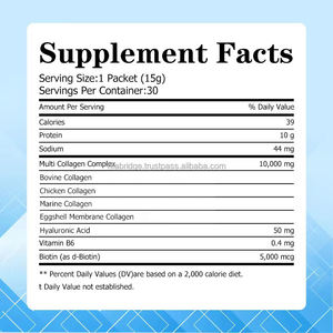 Bâton de gelée de collagène bovin personnalisé de marque 10000mg Emballage portable Goût raisin vert Gelée améliorant la fermeté de la peau avec biotine - Product Image 2