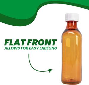 Botellas de PET Ámbar de 500 ml para Medicamentos Líquidos, Redondas, con Etiquetas y Tapón de Rosca, Certificadas ISO9001/13485 - Product Image 4