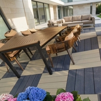 Dalles de terrasse décoratives modernes Greenview WPC de haute qualité, écologiques, étanches, à double bordure, pour extérieur, co-extrusion, à faire soi-même
