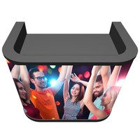 P1.25 P2.5 Cabine de DJ mobile incurvée personnalisée, table de console, façade de pupitre, support de stand DJ professionnel portable avec écran LED