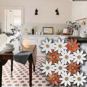Carreaux de sol muraux en mosaïque moderne polie avec design de fleurs en marbre pour salle de bain <span class=keywords><strong>cuisine</strong></span> villa - Product Image 4