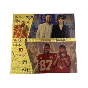 Envío Gratis, Recuerdo de Corazón, Billete de Polímero Chapado en Oro de Taylor <span class=keywords><strong>Swift</strong></span> y Travis <span class=keywords><strong>Scott</strong></span>, Diseño Personalizado - Product Image 1