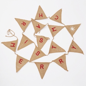 Bandera <span class=keywords><strong>Triangular</strong></span> y Pancarta de Yute Natural Reutilizable y Ecológica con Logotipo Personalizado para Bodas, Campamentos, Navidad y Días Festivos - Product Image 6