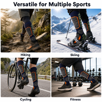 Chaussettes de sport d'extérieur mi-mollet OEM en mélange de coton et de polyester, anti-humidité, rembourrées, pour le ski et la randonnée, pour hommes, design personnalisé