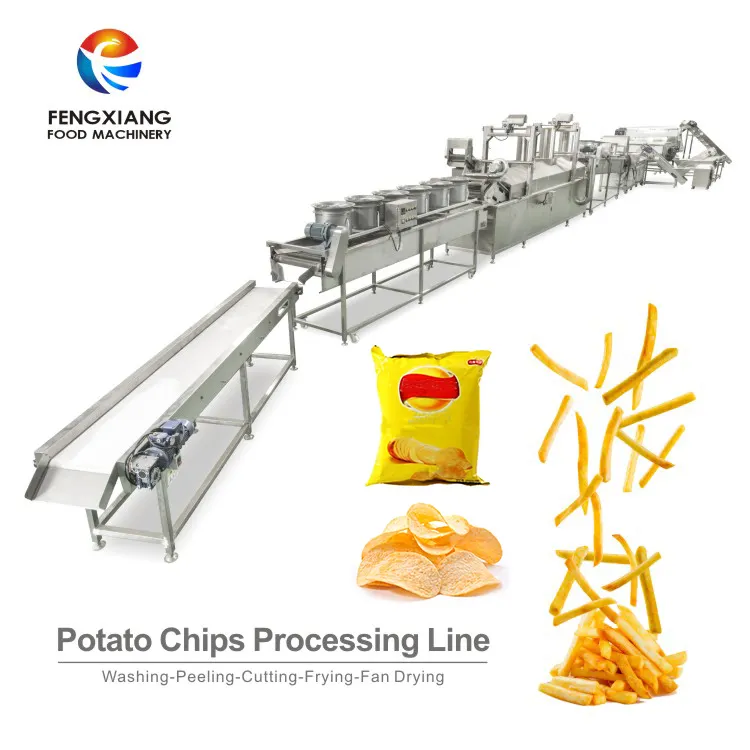Línea de producción automática de patatas fritas, máquina para hacer patatas fritas