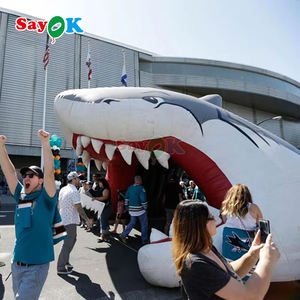 Sayok <span class=keywords><strong>Pas</strong></span> <span class=keywords><strong>Cher</strong></span> Gonflable Arche De Requin Tête De Requin Gonflable Arche Entrée Bouche De Requin Tunnel Gonflable pour Scène D'événement De Fête - Product Image 4