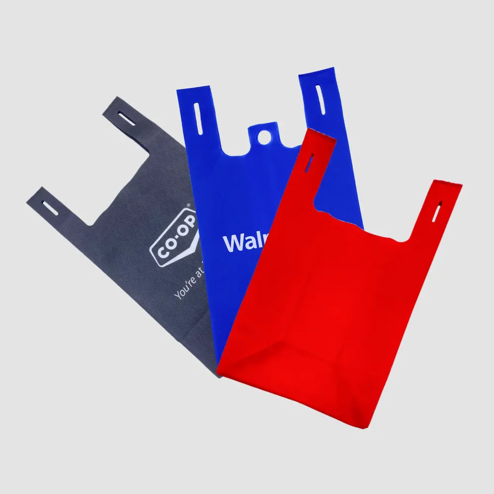 Hot Sale Custom Logo Impresso Non-Woven Bag Folding Shopping Pp Non Woven Tote Bag Reciclável NonWoven loja sacola 16*22