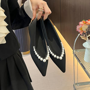 Botines hechos a mano de estilo francés con punta en pico para mujer, zapatos informales de fiesta, cómodos, transpirables y a la moda. - Product Image 5