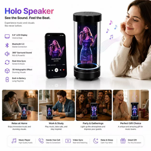 Haut-parleur holographique léger de 5,5 pouces avec affichage visuel 3D en temps réel, audio USB intégré et haut-parleurs latéraux doubles - Product Image 5