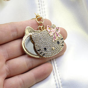 Mode de luxe porte-clés KT maquillage miroir en forme de pendentif exquis artisanat cadeau porte-clés sac à main pendentif bijoux - Product Image 3
