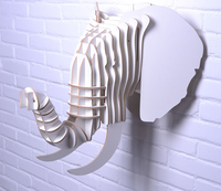 Chiquitos nordique créatif simple éléphant en bois trophée tête d'animal 3D mur Art suspendu