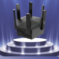 Répéteur WiFi 1200 Mbps Bi-bande Gigabit avec 6 Antennes pour Couverture Murale - Amplificateur de Signal WiFi Domestique
