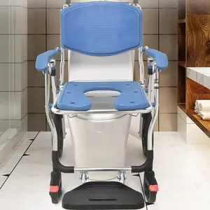 Cuscino morbido per WC rialzato pieghevole anziani commode sedile da bagno regolabile in altezza struttura di sicurezza sedia igienica per disabili