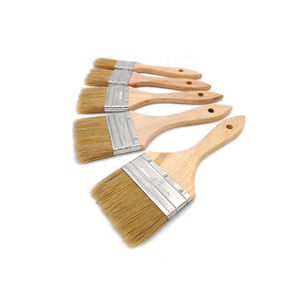 Pincel de pintura plana con mango de madera a <span class=keywords><strong>precio</strong></span> barato, cerdas naturales, filamentos mixtos, pincel de aceite para casa, pintura DIY - Product Image 3