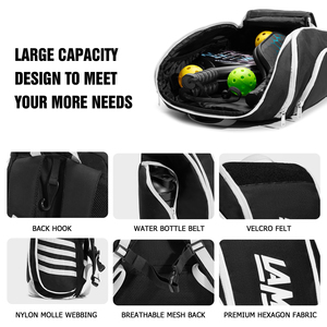 Borsa Sportiva Impermeabile in Poliestere LAMGOYI per Pickleball e Porta Racchette, <span class=keywords><strong>Zaino</strong></span> Spazioso per Pickleball, Tennis e Badminton - Product Image 5