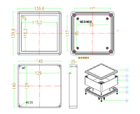 Boîtier d'amplificateur en aluminium Boîtier de jonction DIY Boîtier d'instrument industriel en métal Boîtier d'amplificateur 140*140*25mm