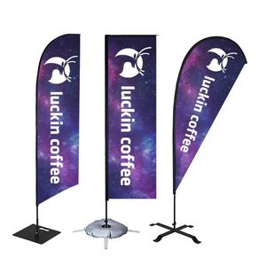 Drapeaux à plumes promotionnels en fibre de verre pour événements en plein air, écologiques, durables, impression de logo personnalisée, polyester tricoté de haute qualité - Product Image 1