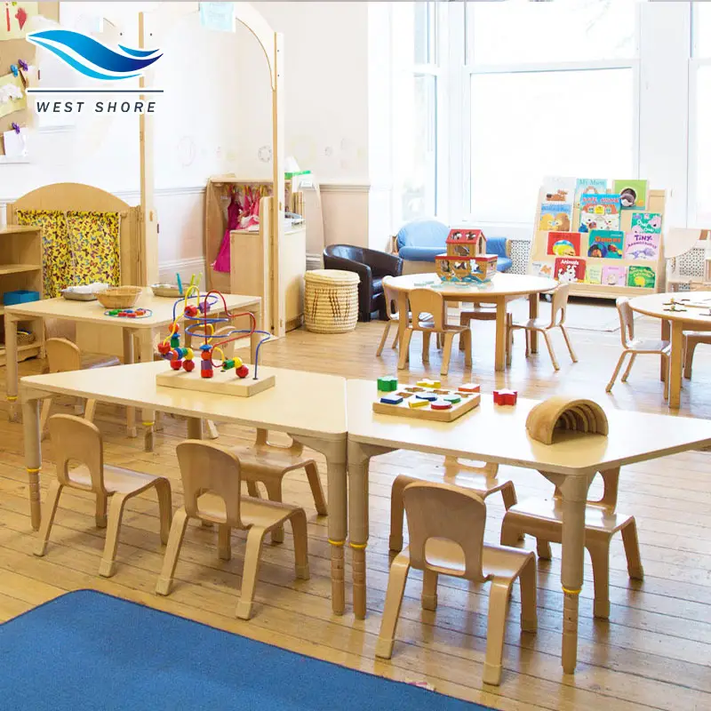 Montessori Chăm Sóc Ngày Bảng Và Ghế Đặt Mẫu Giáo Trẻ Em Mầm Non Đồ Nội Thất Bằng Gỗ Thiết Lập Cho Bé Mẫu Giáo Lớp Học