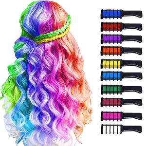 Hot Bán Nhà Sản Xuất Ma Thuật Tóc Thiết Lập 10 Màu Sắc Nhuộm Cho Giáng Sinh Đảng Tạm Thời Colour Tóc Chalk Lược