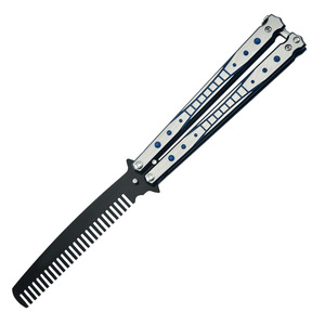 Có thể gập lại lược thép không gỉ thực hành đào tạo dao huấn luyện viên thực hành túi <span class=keywords><strong>Balisong</strong></span> bướm Lược - Product Image 6