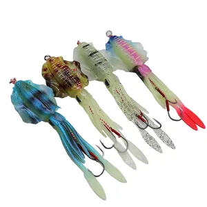 Nouvelle arrivée prix discount 15cm/60g lumineuse UV calmars Poulpe PVC pêche leurre jigging d'appâts