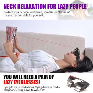 Venda quente Deitado Leitura Assistindo TV 90 Graus <span class=keywords><strong>Horizontal</strong></span> Eyepatch Leitores De Vidro Prisma Óculos Preguiçoso Óculos - Product Image 5