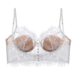 French Lace Push-Up Bra With U-Shaped Thin Pads and Floral Embroidery Backless Wireless Design for a Lifted and Shaped Bust - Product Image 4