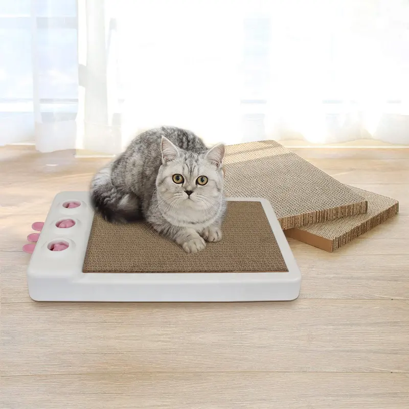 แมวเกาคณะกรรมการที่มีการโต้ตอบของเล่นลูกฟูกคณะกรรมการรอยขีดข่วนแมว2 In 1แมว Scratcher