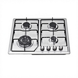 Cuisinière à gaz encastrable en acier inoxydable à 4 brûleurs avec allumage électronique et classe d'efficacité énergétique <span class=keywords><strong>A</strong></span>+++ pour cuisine domestique - Product Image 1