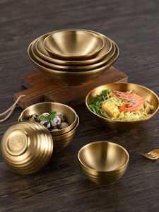 Ciotola a doppia parete in stile coreano in acciaio inossidabile piccola ciotola di riso in metallo con ciotola di Noodle fredda - Product Image 6