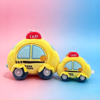 Peluche Voiture de Sport Taxi Jaune Personnalisée, Breloque Mignonne pour Sac, Porte-clés, Poupée en Peluche Douce, Cadeau pour Vente en Gros Transfrontalière