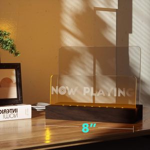 Lighting Now Playing Wooden Display Rack with Acrylic <strong>Record</strong> <strong>Stand</strong> for Music Genre Displays - Product Image 4