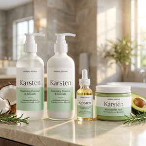 Crema de Masaje para el Cuero Cabelludo con Romero OEM ODM, Champú y Acondicionador Refrescantes, Aceite de Coco Hidratante, Sin Sulfatos, Reparación Herbal con Aguacate - Product Image 1