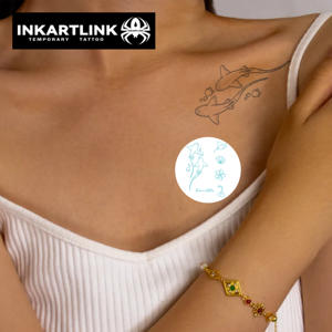 Tatouage temporaire semi-permanent à base de plantes sans eau, motif coquillage estival, longue durée 7 jours, pour requins et raies manta, pour les détaillants - Product Image 2