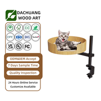 Hauteur réglable 360° °   Mobilier d'intérieur rotatif en bois pour chat, lit de bureau pour petit espace, avec accessoires pour animaux de compagnie
