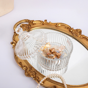 Boîte à <span class=keywords><strong>sucre</strong></span> en verre coloré de luxe <span class=keywords><strong>vintage</strong></span> Conteneur de stockage de bonbons et d'épices pour bijoux et vaisselle Boîtes de cadeau de fête - Product Image 2