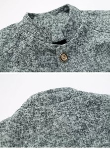 Novo Casaco Casual Slim Fit Sem Gola para Outono/Inverno, Cor Sólida, Manga Longa, <span class=keywords><strong>Blazer</strong></span> de Botão Único, Moda Zhongshan - Product Image 4