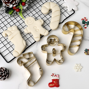 Cortador de Galletas Navideñas de Acero Inoxidable para Hornear en las Fiestas con Varias Formas: Hombre de Jengibre, Palo de Caramelo, Calcetín Navideño - Product Image 4