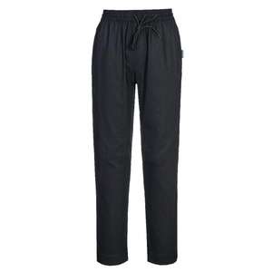PORTWEST - C076BKRS Cotton mesh air chef <b>trousers</b>, <b>Black</b> - EAN 5036108390571 CHEFS AND FOOD INDUSTRY <b>WORKWEAR</b> - Product Image 1