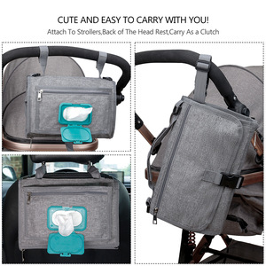 Fournitures de coussinets d'urine multifonctions portables pour bébé avec couche <span class=keywords><strong>pliable</strong></span> et conception de poche de lingette humide pour les sorties en plein air - Product Image 6