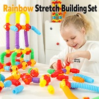 Blocs de construction Pop Tube colorés, connecteurs flexibles, ensemble de construction, jouet éducatif créatif DIY pour enfants