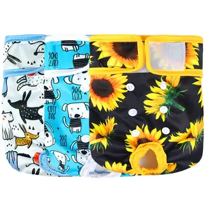 Pet Cão Grande Cão Sanitária Fisiológicas Calças Fralda Lavável Feminino Shorts Calcinha Menstruação Cueca Cuecas Curtas