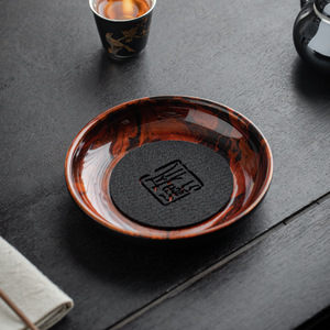 Soporte redondo para ollas de laca, resistente al calor, para juego de té, artesanía Dehua - Product Image 1