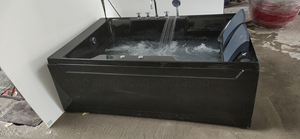 Bain à remous tout noir à <span class=keywords><strong>prix</strong></span> compétitif pour couple, avec cascade, LED, bulles, écran de contrôle et chauffage électrique - Product Image 3