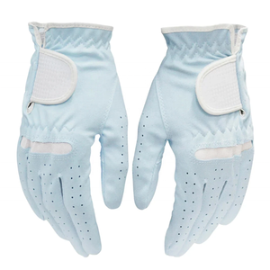 Guantes de Golf de Cuero Genuino Azul Claro para Mano Derecha, Transpirables, de Alta Calidad - Product Image 2