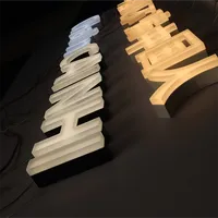 Enseigne de salon de coiffure en acier inoxydable peint Lettres de canal d'éclairage avant Enseigne de lettre LED 3D commerciale pour enseigne publicitaire d'entreprise