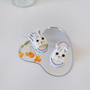 Zapatillas de animales de ganchillo hechas a mano <span class=keywords><strong>para</strong></span> niños, horquilla divertida <span class=keywords><strong>para</strong></span> bebé, objetos decorativos que no dañan el pelo, flequillo, tarjeta <span class=keywords><strong>BB</strong></span> - Product Image 3